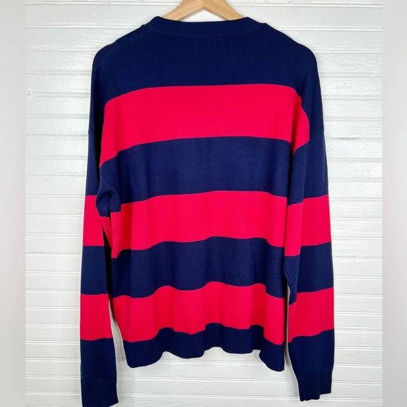 Edikted Women's Logan Light Knit Striped Pullover Sweater Blue and Red Size M/L - Picture 3 of 13